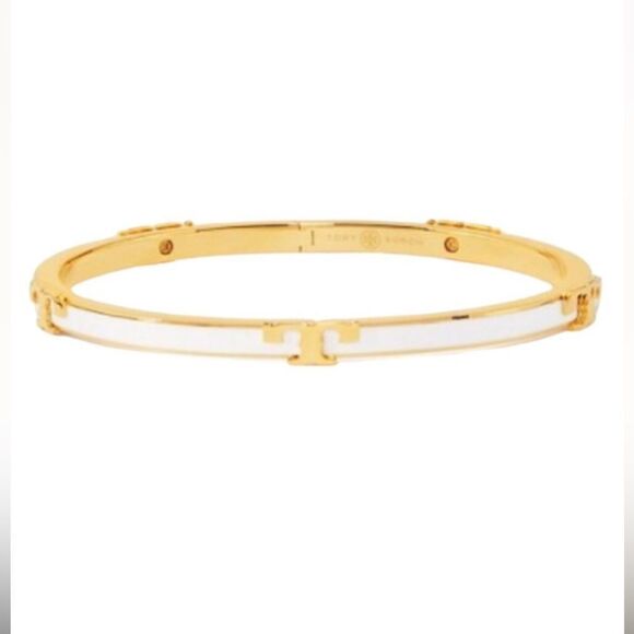 TORY BURCH LACQUERED RAISED LOGO STACKABLE BRACELET - Picture 3 of 4